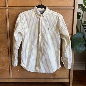 Ralph Lauren Striped Cotton Poplin Shirt Yellow/Blue Boys Size 16-18